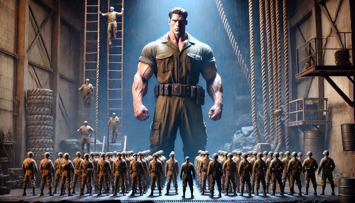 Giant soldier at army base