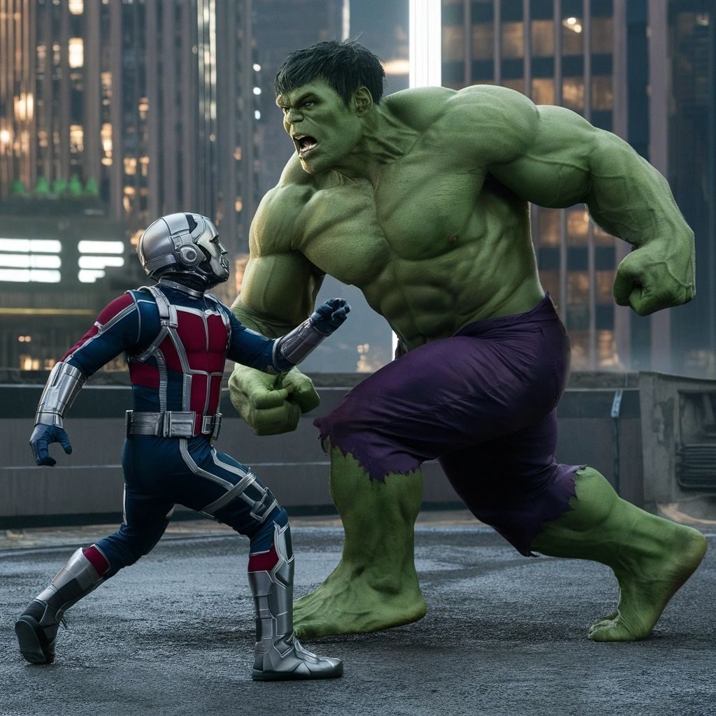 The Hulk versus Ant-man