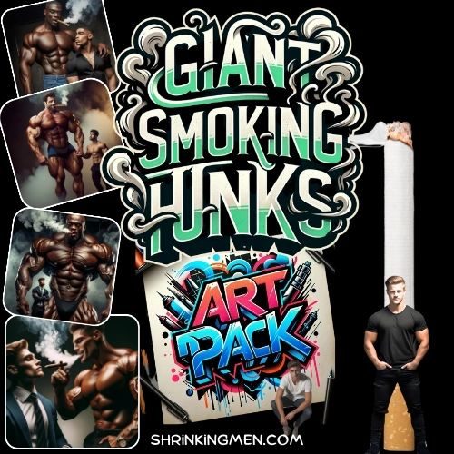 Giant Smoking Hunks Art Pack cover with thumbnails of muscle men smoking
