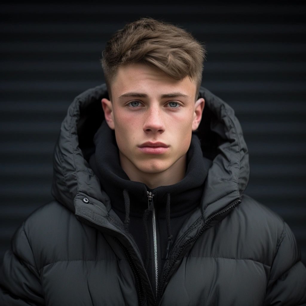 A man in a black puffer jacket looking at the camera