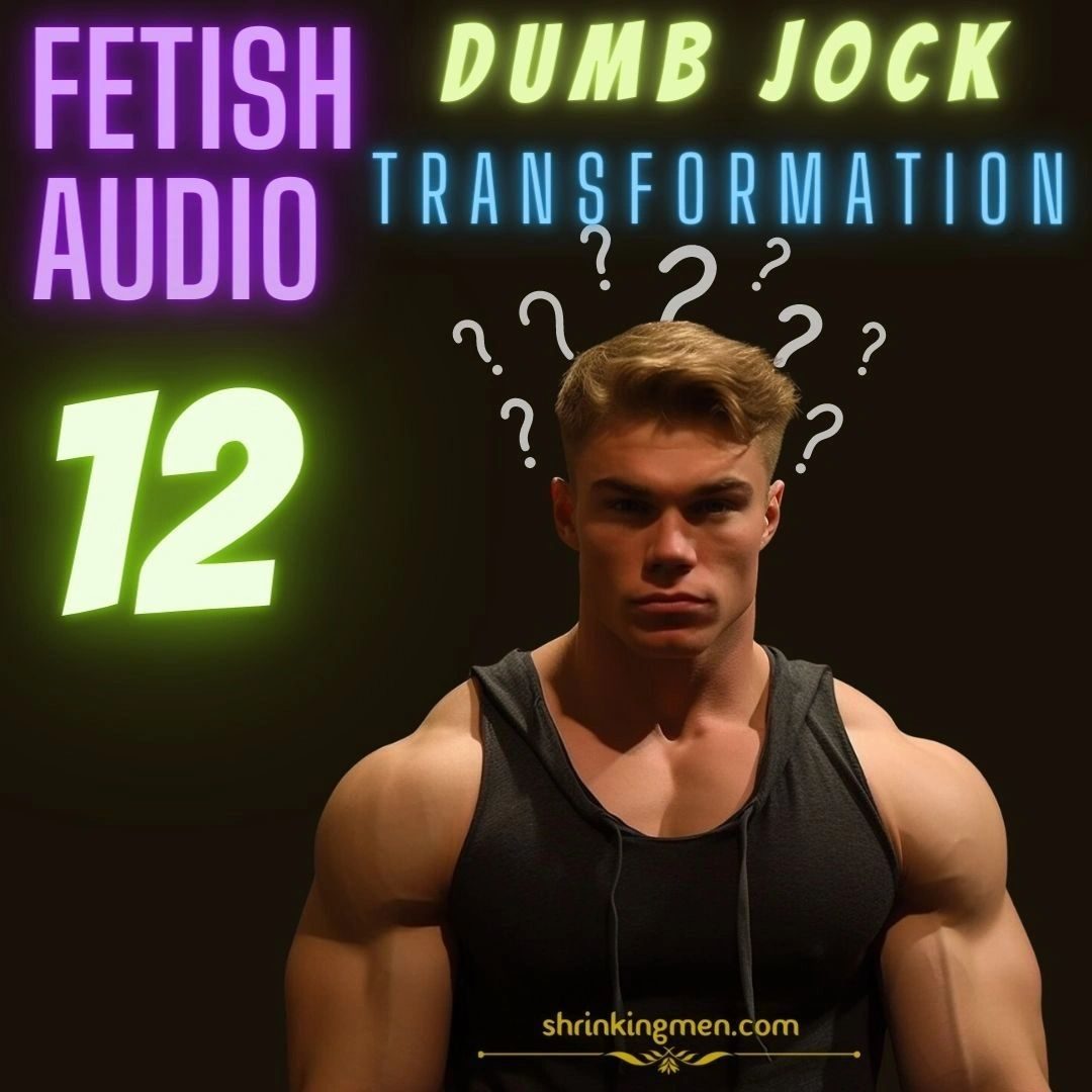 Cover of Fetish Audio 12: Dumb Jock Transformation, a confused muscular blond man in a vest