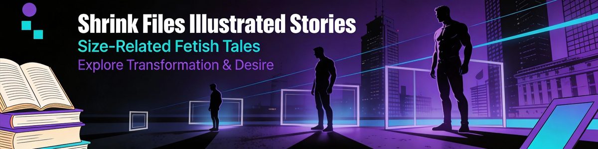 Banner for Shrink Files Illustrated Stories: size-related fetish tales, with silhouettes