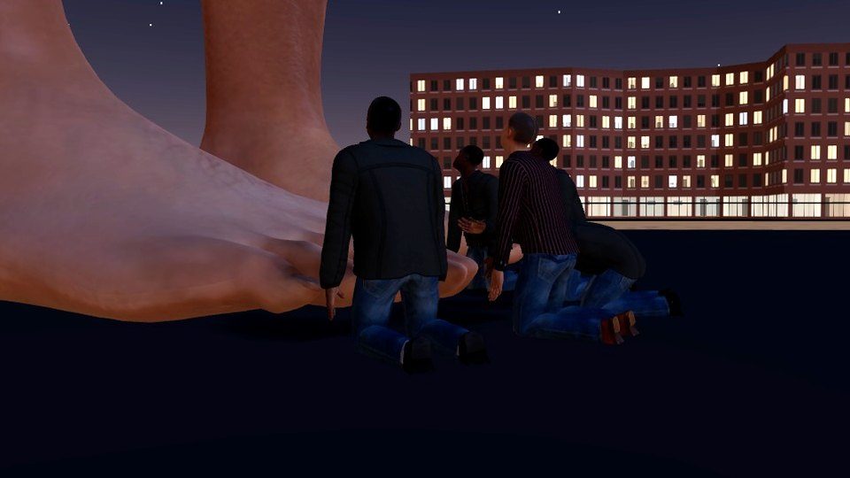 Growing in the Big Apple: Pier 84: a fan kneels to kiss your big toe